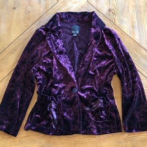 Purple Velvet Blazer Jacket